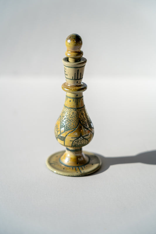 Lotus of the Nile: Glass Blown and Hand Etched Perfume Bottle