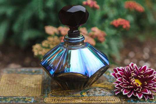 Blue Morpho Pleiades Vintage glass bottle