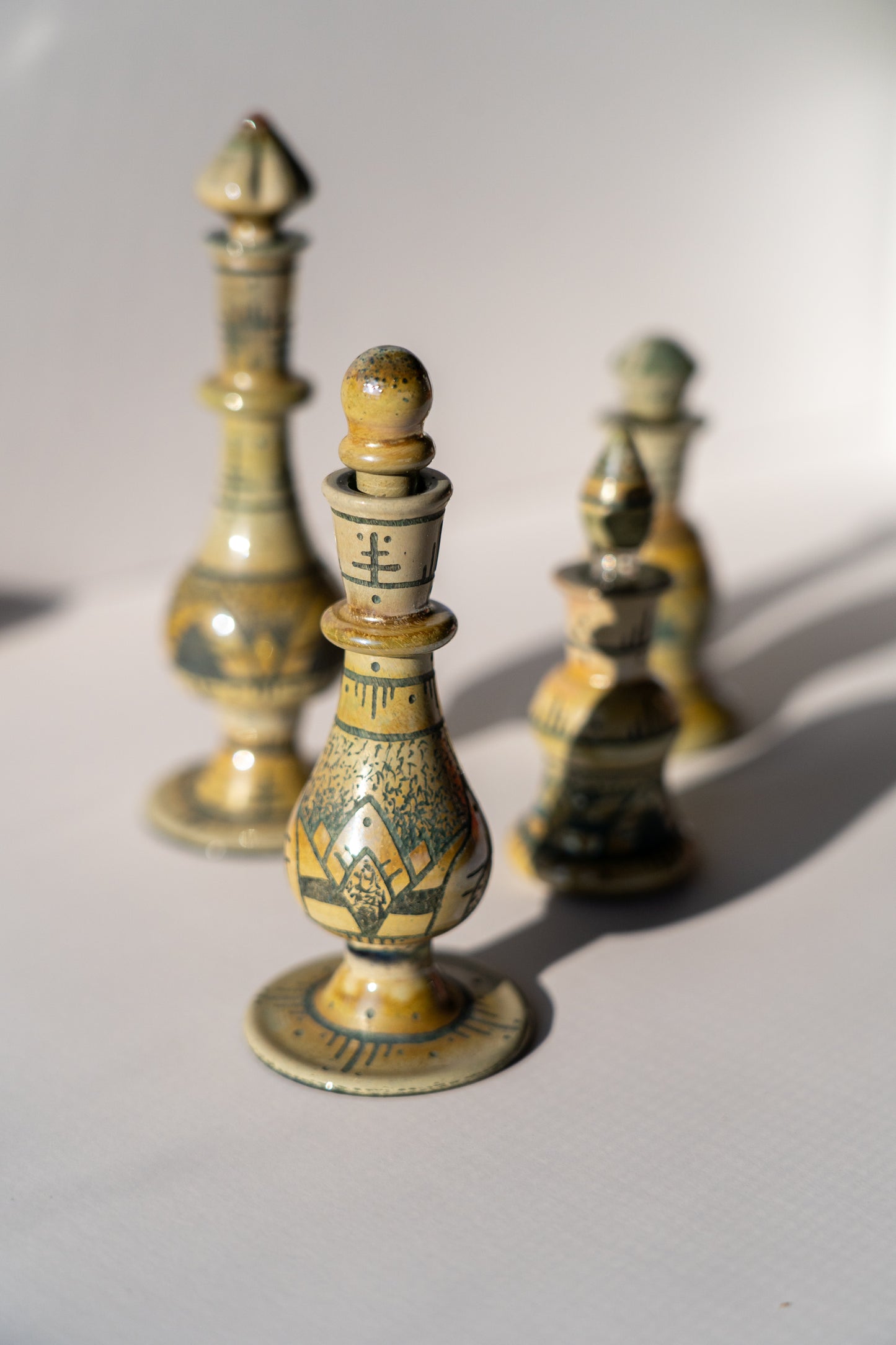 Lotus of the Nile: Glass Blown and Hand Etched Perfume Bottle