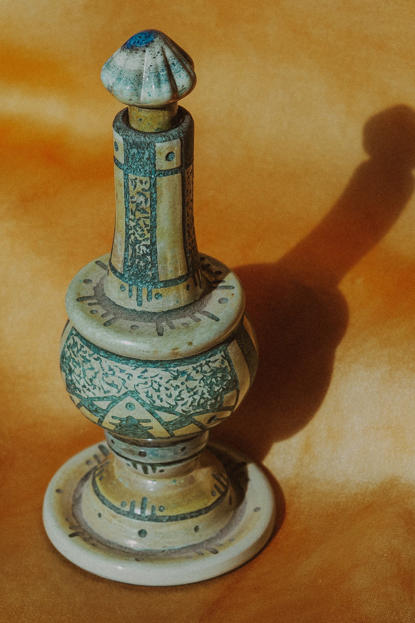 Map of the Ancients Handmade GlassBlown Perfume Bottle