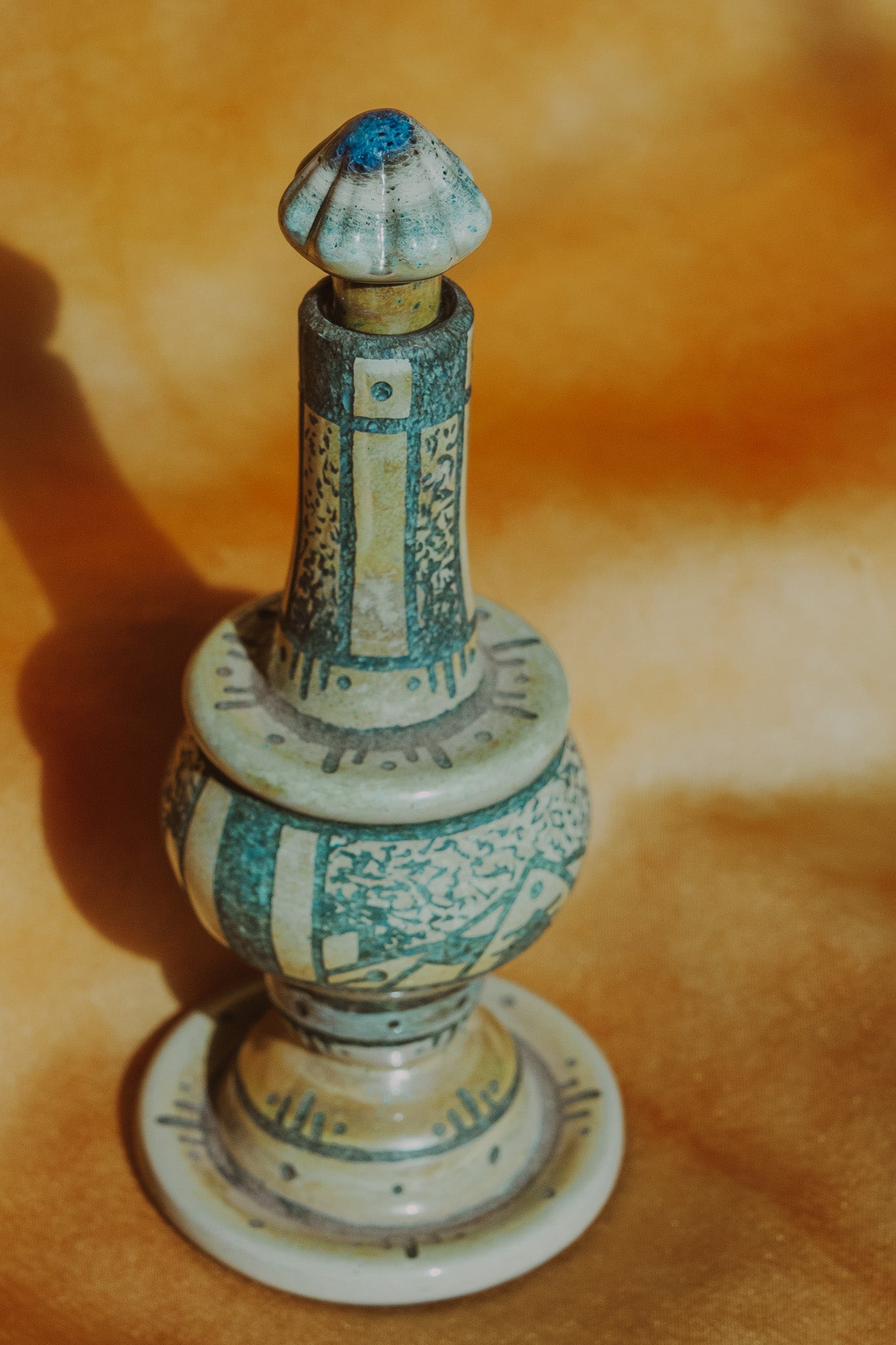 Map of the Ancients Handmade GlassBlown Perfume Bottle